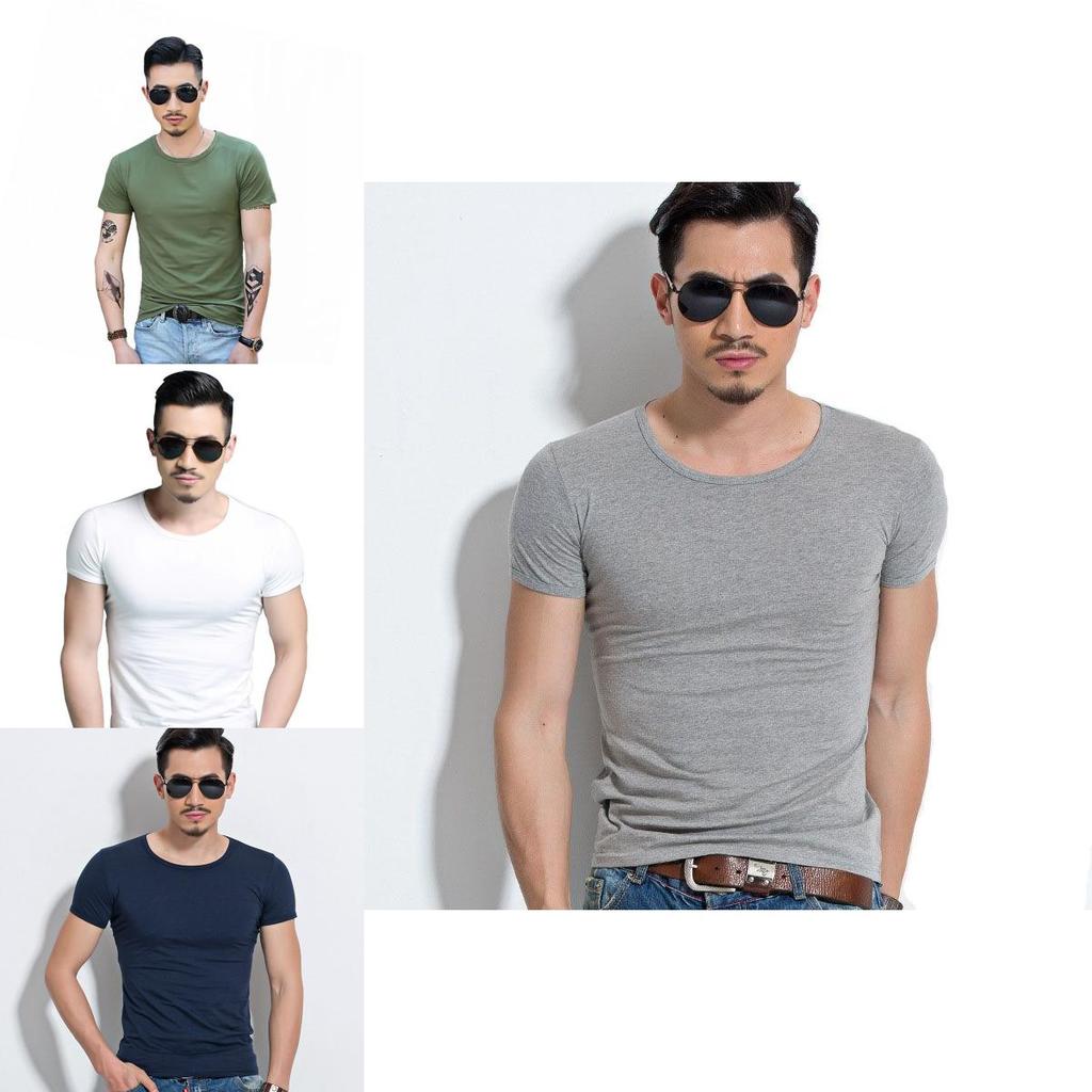 Men's Summer Casual Fashion Solid Color O-neck T-shirt With Short Sleeves