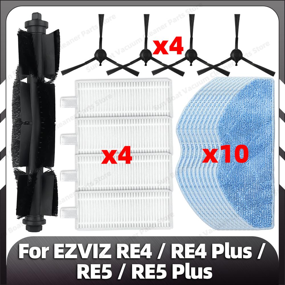 Compatible for EZVIZ RE4 / RE5 Robot Vacuum Replacement Main Side Brush HEPA Filter Mop Pads Spare Parts Accessories