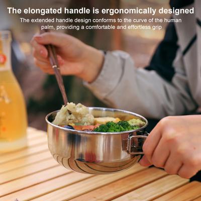 500/700ML Stainless Steel Folding Bowl Portable Outdoor Camping Hiking Backpacking BBQ Picnic