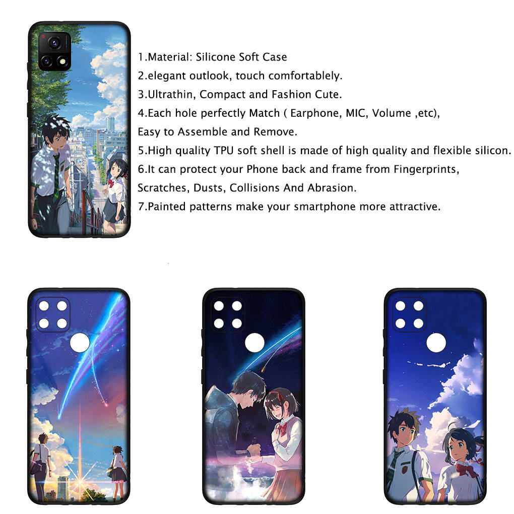 Cover for iPhone 17 16 15 Xiaomi Poco Redmi Note 14 13 12 11 Pro Max X 9 16e Samsung Galaxy S25 S24 S23 A4 14C OPPO Huawei Your Name Phone Case