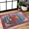 Rectangular Tiger Patterned Tropical Leaf Door Mat for Home Decoration Pink Anti Slip Mat for Living Room Home Decoration Carpet