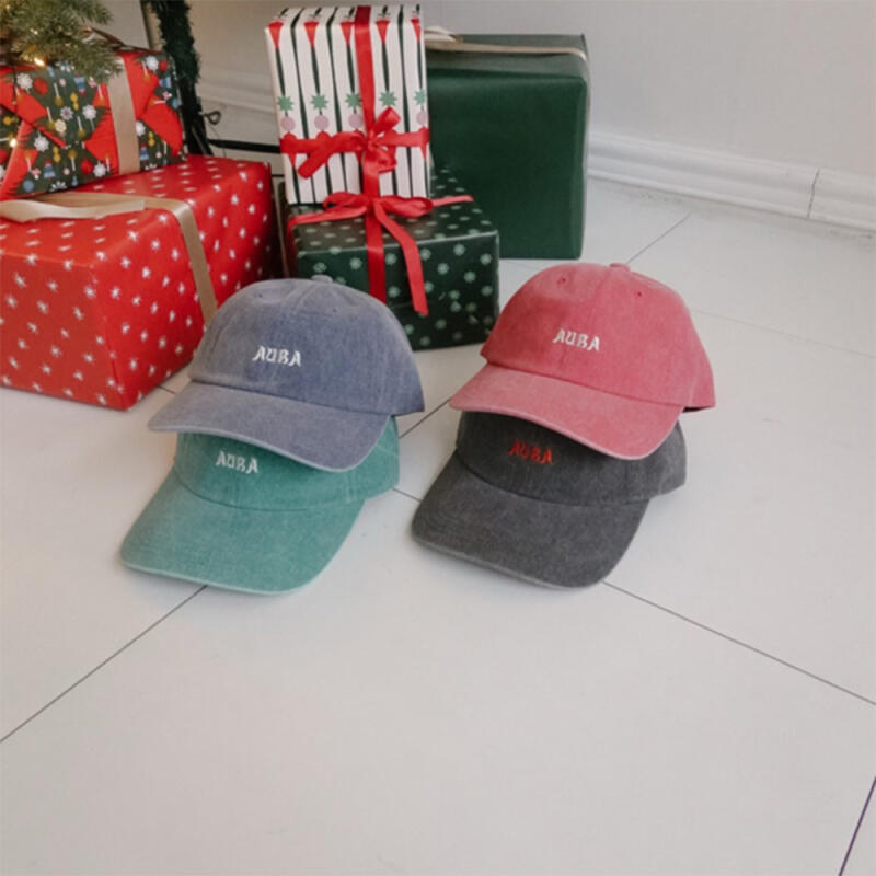 Women s Washed Cotton Men s Cursive Classic Hat C8714_Red