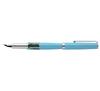 Xezo Speed Master Fountain Pen, Fine Nib. Matte Sky Blue, Paua Abalone Shell. Chrome-plated. Lightweight Brass Body.