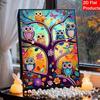 DIY The Owl On Guard Duty Pearl Diamond Art Kits Without Frame 30x40cm Gem Art Diamond Painting Kits for Adults/Beginners Gift Idea Home Wall Decor