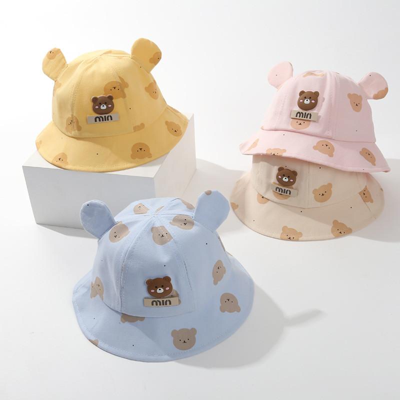 Baby Cotton Sun Hat With Embroidered Animal Design Kids Sun Protection Accessory