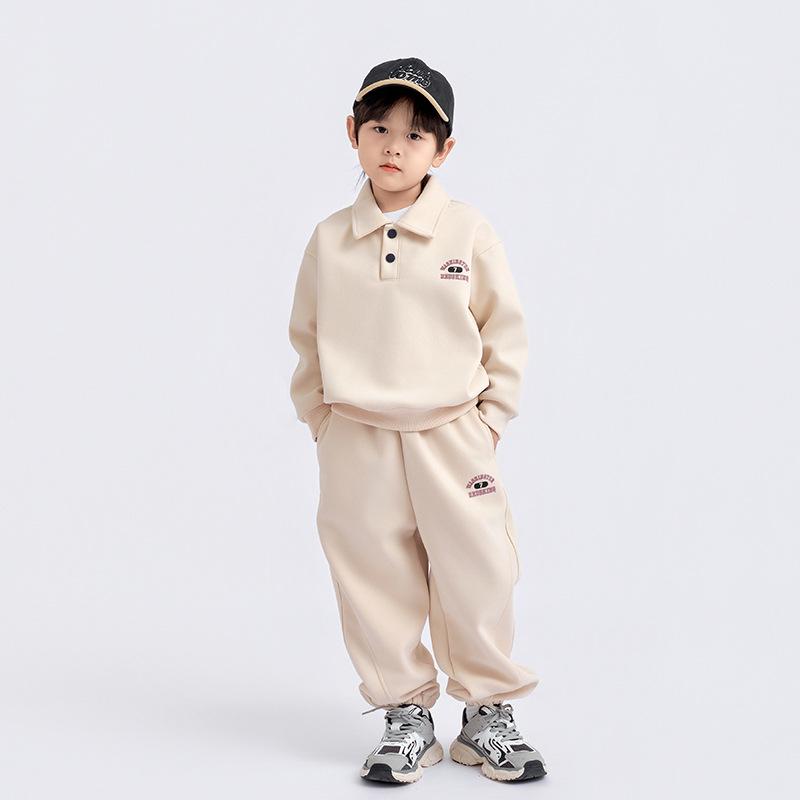 

Повседневный спортивный костюм для мальчиков, осень 2025: Модный свитшот для детей среднего и старшего возраста 130 cm абрикосовый