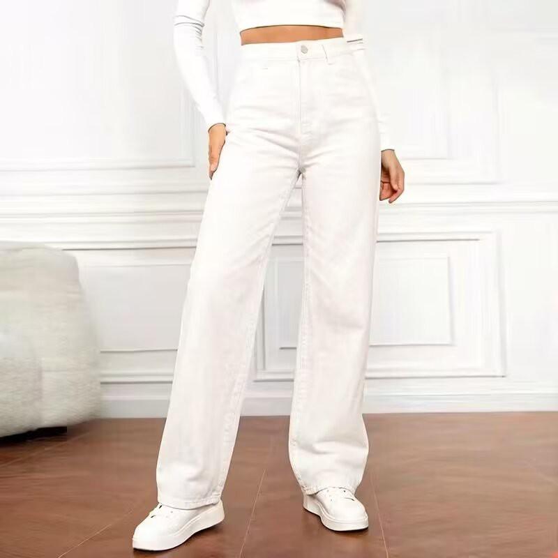2026 Womens Jeans American Style Slim Straight Leg Streetwear Casual Pants
