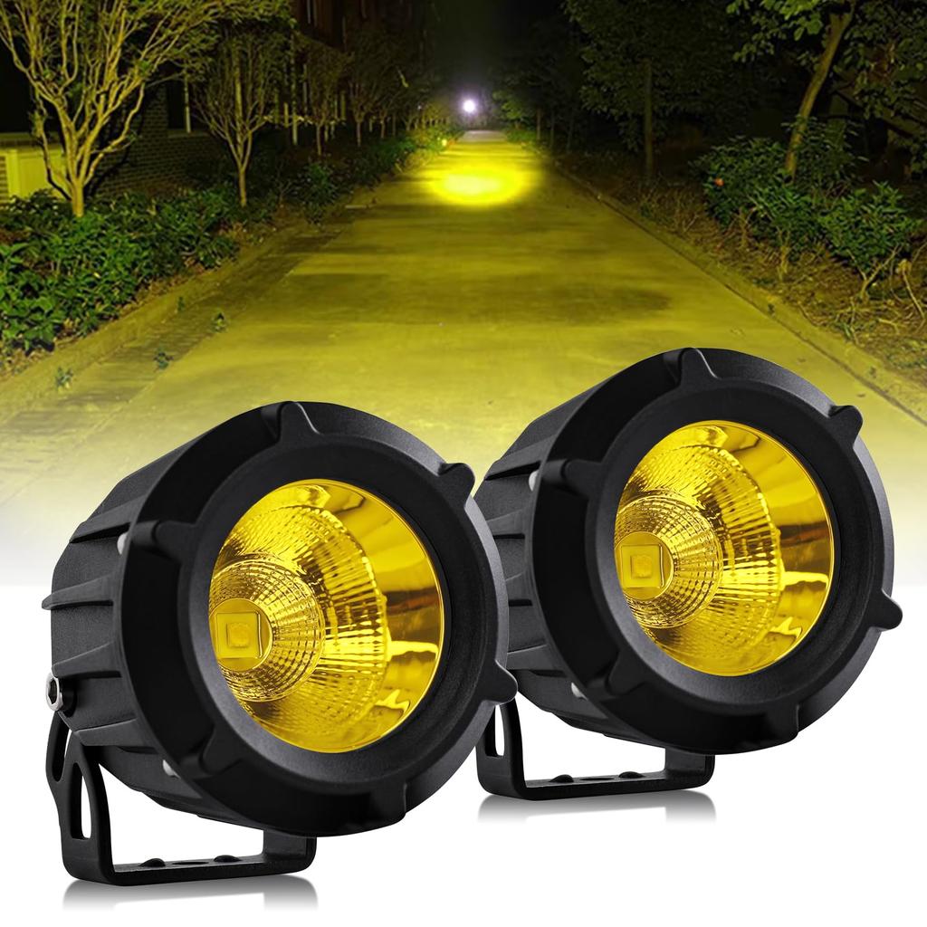 UNI-SHINE Fog Lamp, Motorcycle, Yellow, LED Fog Light, 30W, 3200K, 10000LM, /24V, LED Work