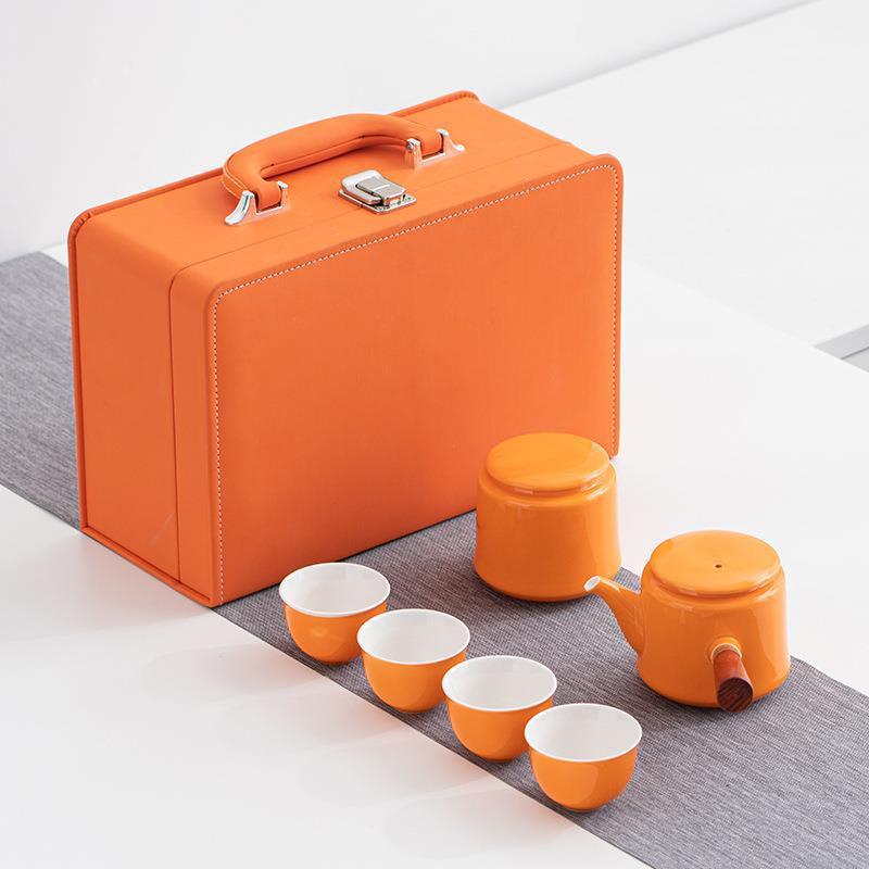 Portable Kung Fu Travel Set One Pot Four Cups Tea Canister Business Gift Souvenir
