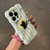 Polka Dot Striped Cat Is Suitable for Apple 17/16pro Mobile Phone Case 14 Wavy Clouds 13 Fine Holes 15 Three-dimensional 12 Soft