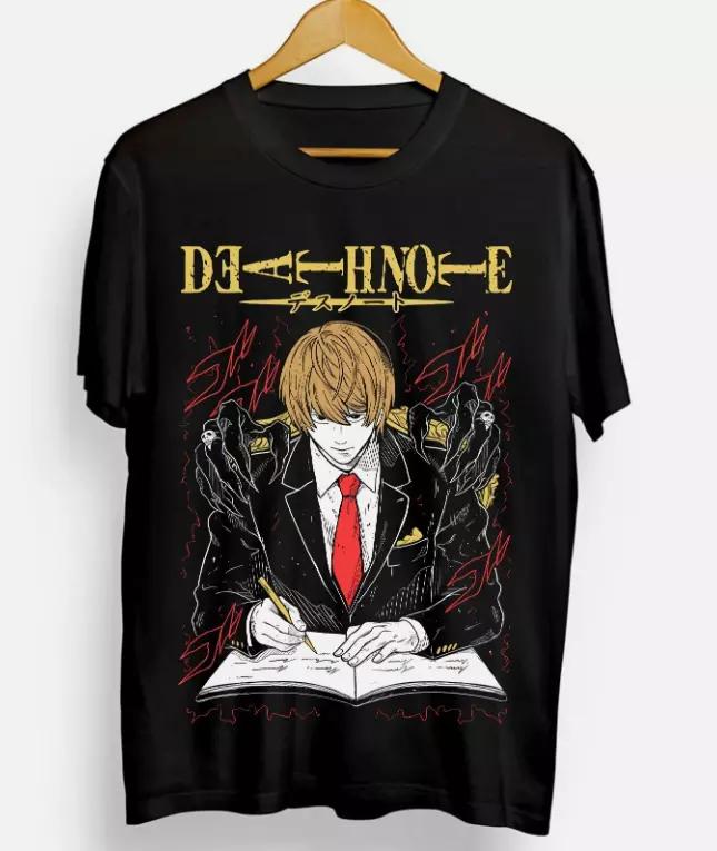 Kira Ryuk Men T-Shirt Death Note L Manga Strip Horror Anime Black Tee Shirt Graphic T Shirts Oversized T Shirt Men's Clothing