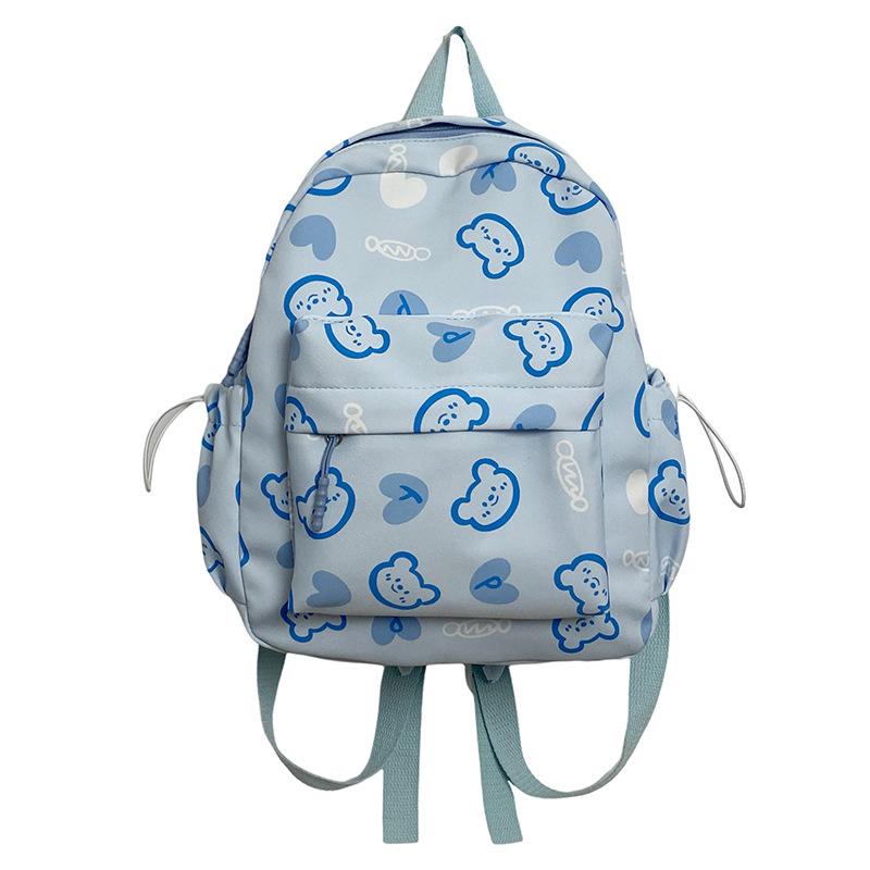Schoolbag Cute Bear Schoolbag Casual Junior High School Students Go Out Travel Backpack Light Korean Version High School College Student Backpack