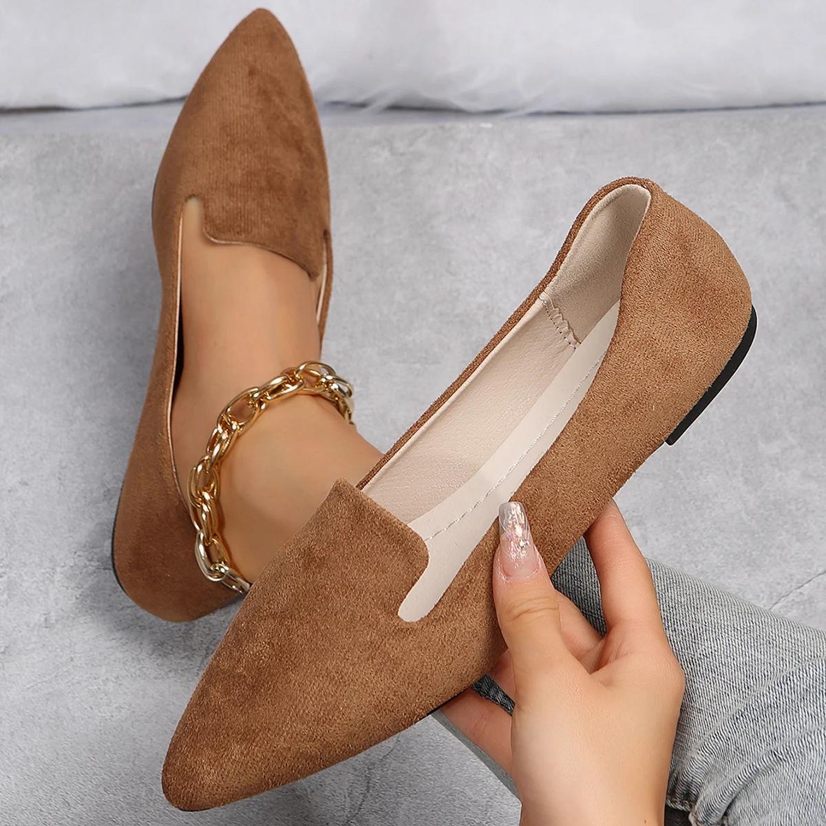 Дышащая удобная простая женская обувь с острым носком — фото 5