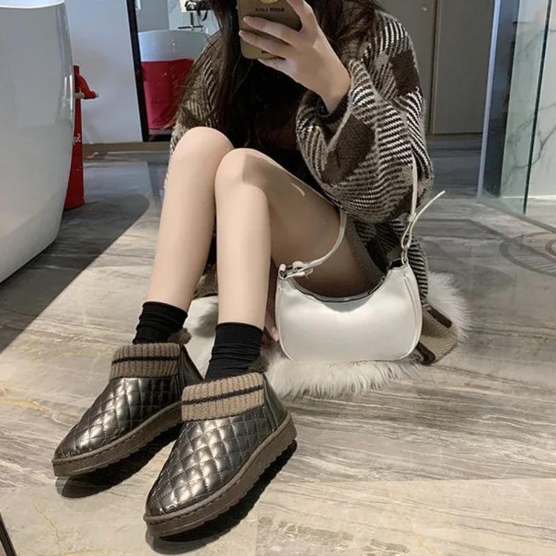 Fashion Elegant With Low Heels Plus Warm Women's Ankle Snow Boots on Offer Spring Autumn Winter Footwear Y2k Hot Booties Shoes for Woman