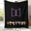 Fashion B-BTS Kpop Flannel Blanket,Ultra Soft Warm Plush Throw for Home Bedroom Bed Sofa Cover Office Camping Picnic Gift