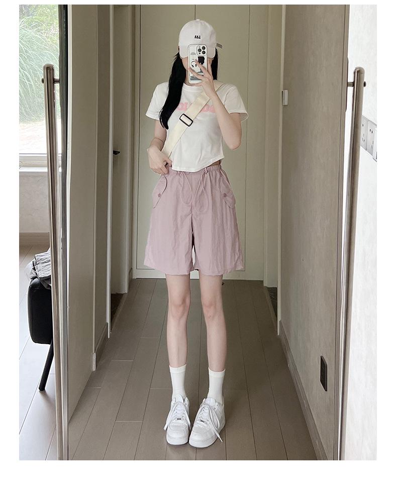 

Женские серые шорты карго с высокой посадкой и быстрой сушкой - Повседневные широкие, больших размеров, слим-дизайн, спортивный стиль до колена. 2XL розовый