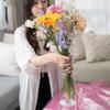 Splenno Large Glass Vase, Transparent, Large Glass Flower Vase, Cylinder, 30cm, Stylish (12x30cm)