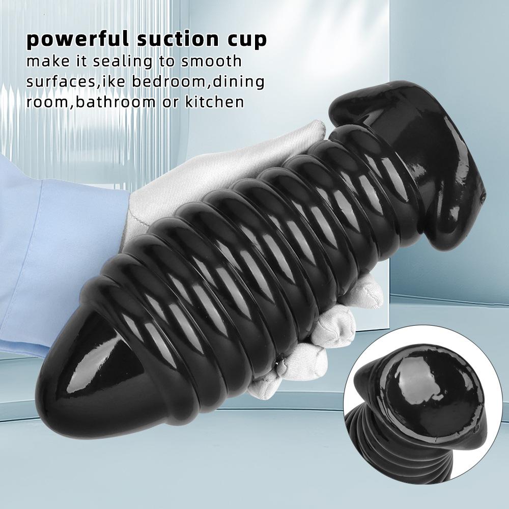 Extra Large Threaded Butt Plug Anal Black PVC Dildo Masturbator Big Dick Sex Toys Fisting Gay BDSM 18+