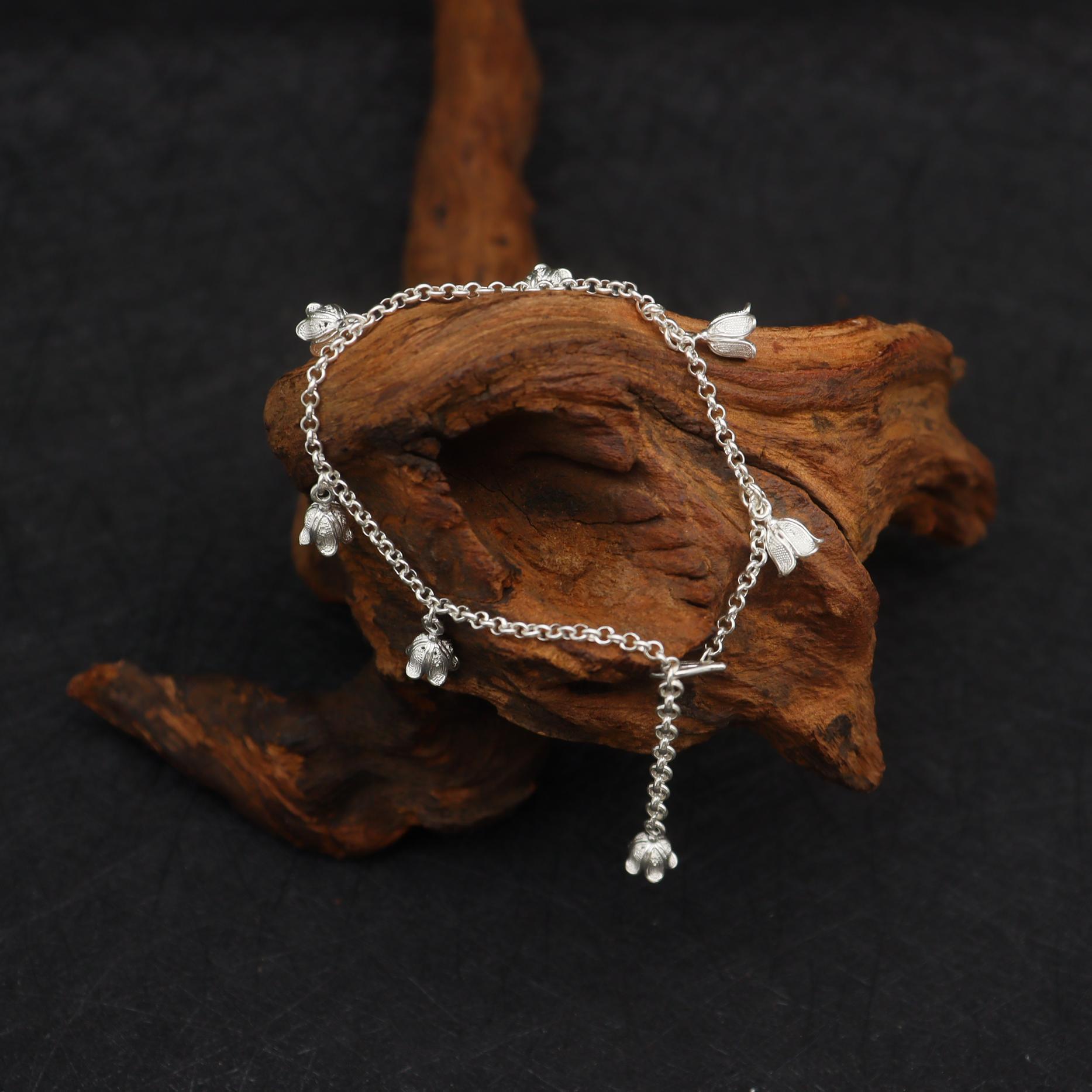 

Lily of the Valley Filigree Sterling Silver Bracelet - Spring/Summer Versatile High-End Piece Sterling Silver