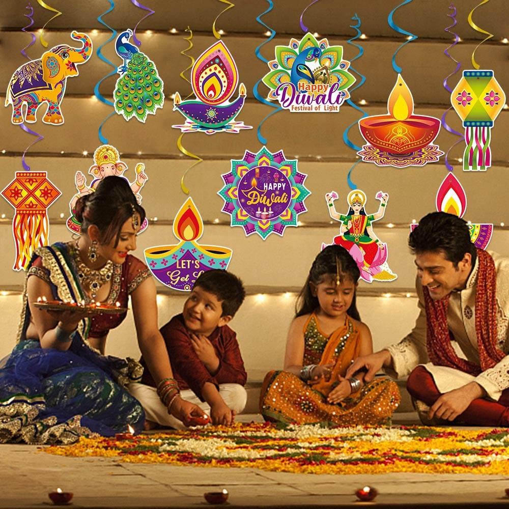 Decoration Venue Diwali Hanging Decoration Atmosphere Celebration Gathering