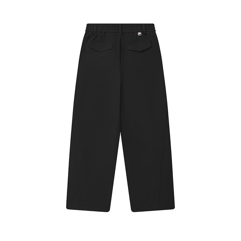 Fila Original Fashion Classic Simple Solid Color Versatile Waterproof Loose Woven Casual Pants Women Pants Black F11W549801FBK