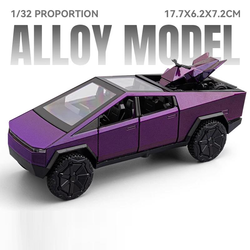 1:32 Pickup Model Toy Car Pull Back Doors Opened Off-Road Vehicle Alloy Die-Cast Rubber Tires Models Toys Home Decor Decoration