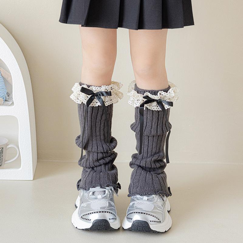 Mädchen Socken Spitze Schleife Lolita Langflor Socken Niedlich Frühling Und Herbst Ballett Mädchen Baby Wade