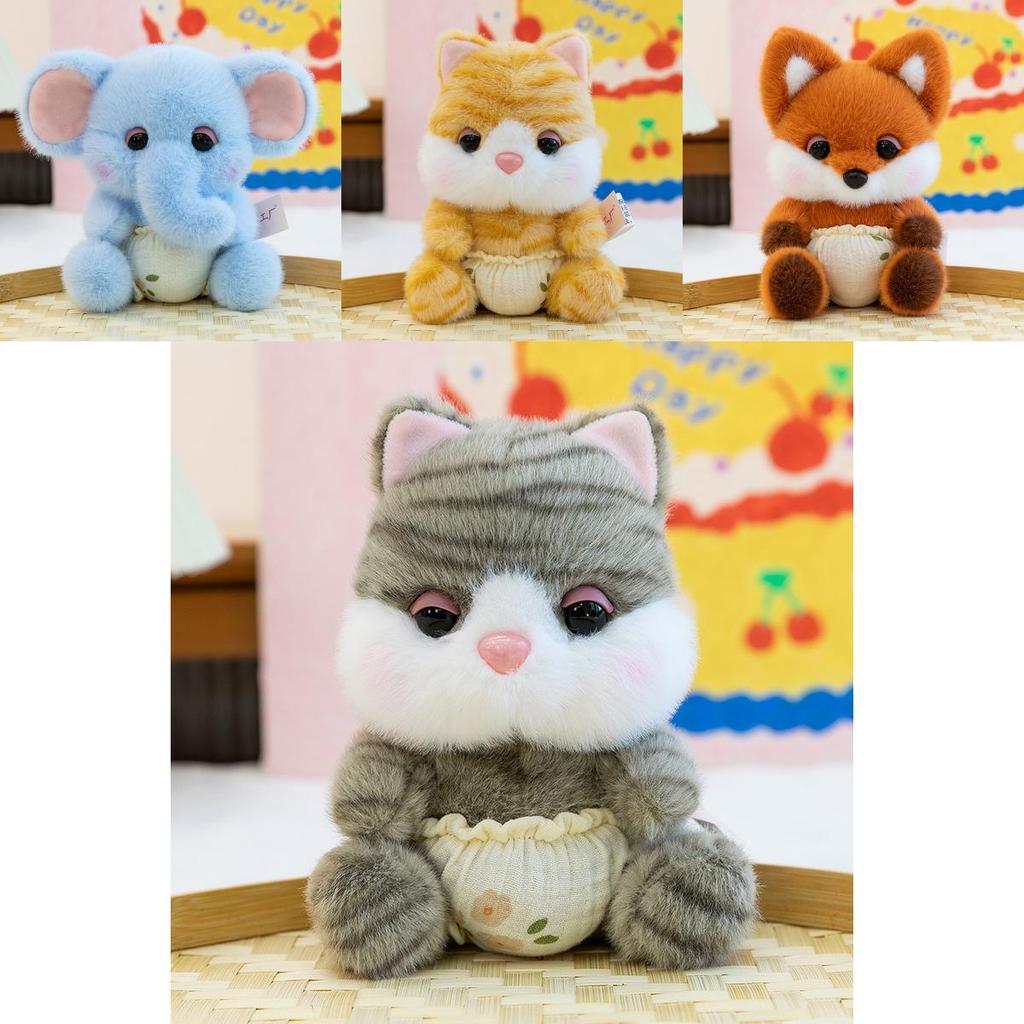 Animal Elephant Fox Cat Plush Toy With Pp Cotton Filling For Baby Boys And Girls Gift