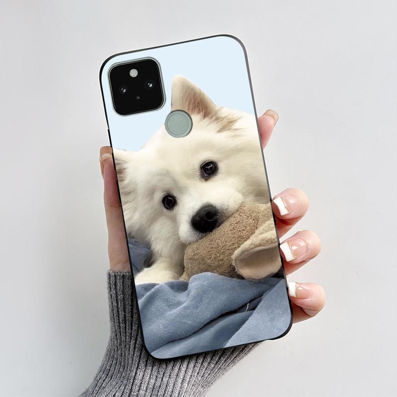 For Google Pixel 5 5A Case Cute Cat Cartoon Love Heart Silicone Soft TPU Back Cover For Pixel 5 5a Shockproof Protective Coque