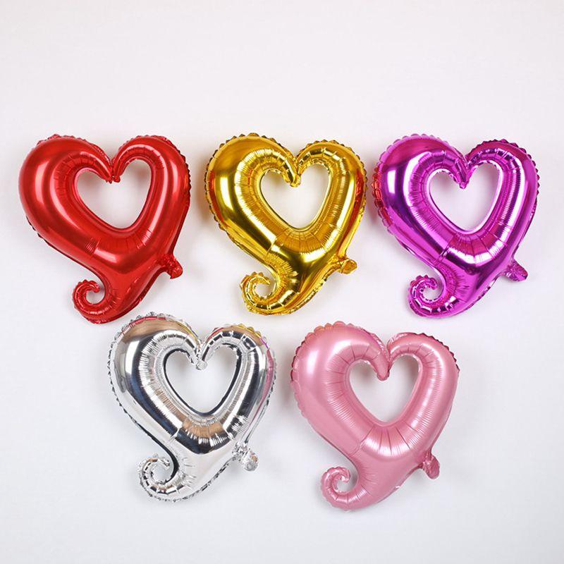 Hook Helium Heart Wedding Birthday Party Valentines Day Heart Foil Balloon