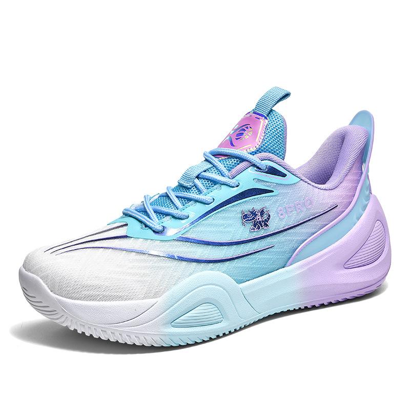 Fashion sports youth mandarin duck breathable basketball shoes outdoor actual combat wear-resistant non-slip couple training shoes