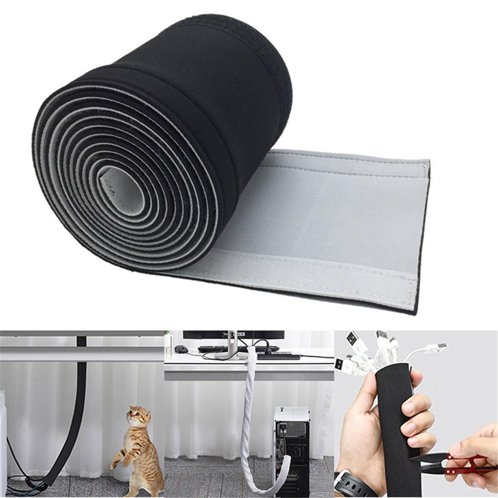 Neoprene Cable Cover Organizer Cord Storing Hiding Cable Sleeve For TV Computer Cable Hider Protector Wire Management Sleeve