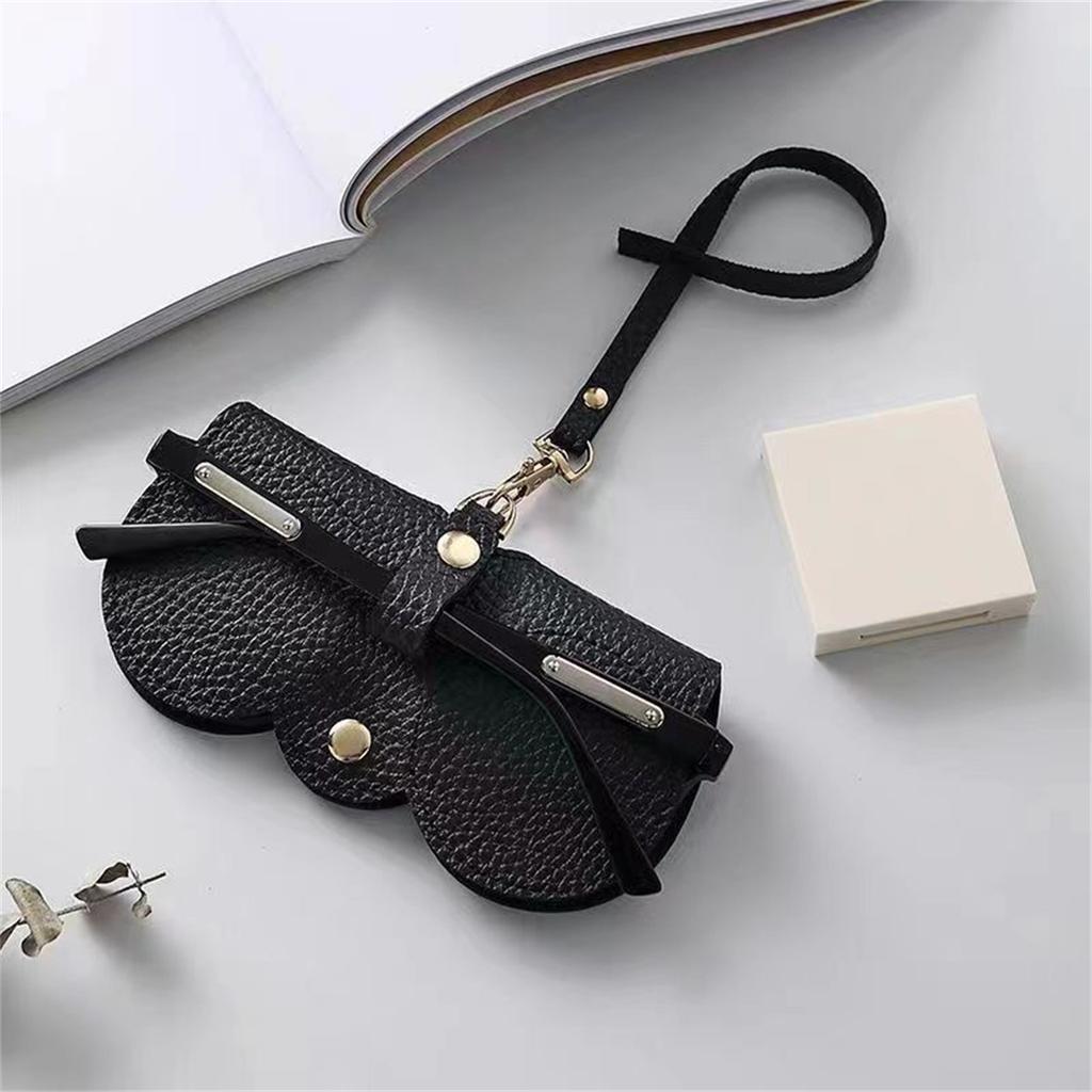 1pc Lychee Embossed Glasses Cover, Cute PU Leather Sunglasses Reading Glasses Bag Case Portable Travel Accessory
