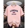 Herren Sommer 100 Baumwolle modisch lässig locker Übergröße London England bedruckt Sport Rundhals Kurzarm T-Shirt Top