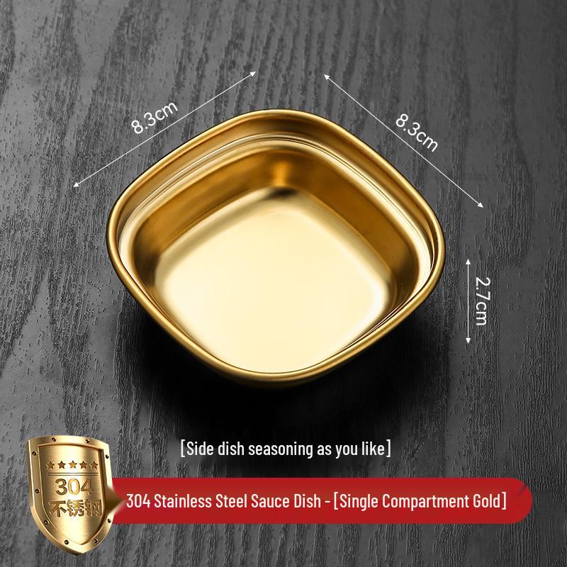 304 Stainless Steel Round Dipping Dish for Korean BBQ & Sauces