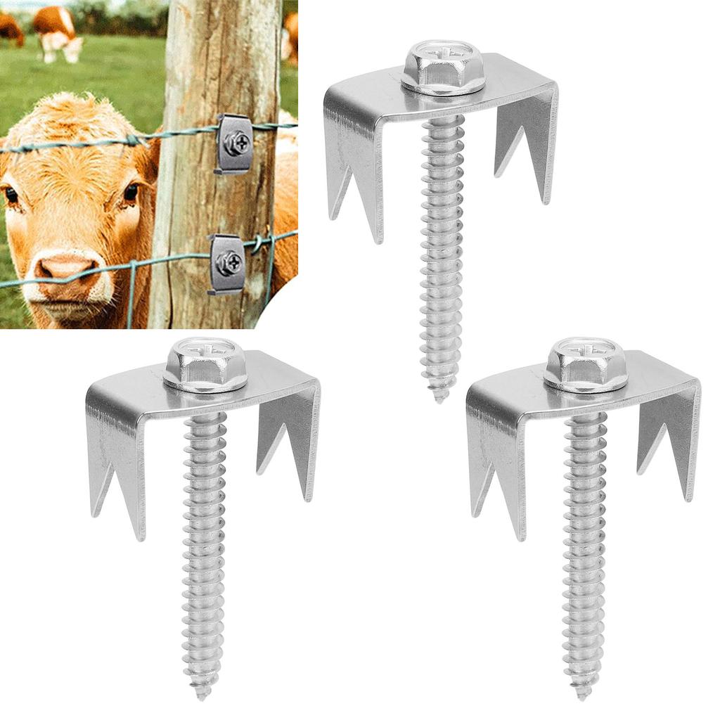 50 KS Upevňovacích prvků pro sloupky plotu Nerezová ocel Velmi odolné Opakovaně použitelné Upevňovací šrouby Hřebíky pro zahradní drát Fe