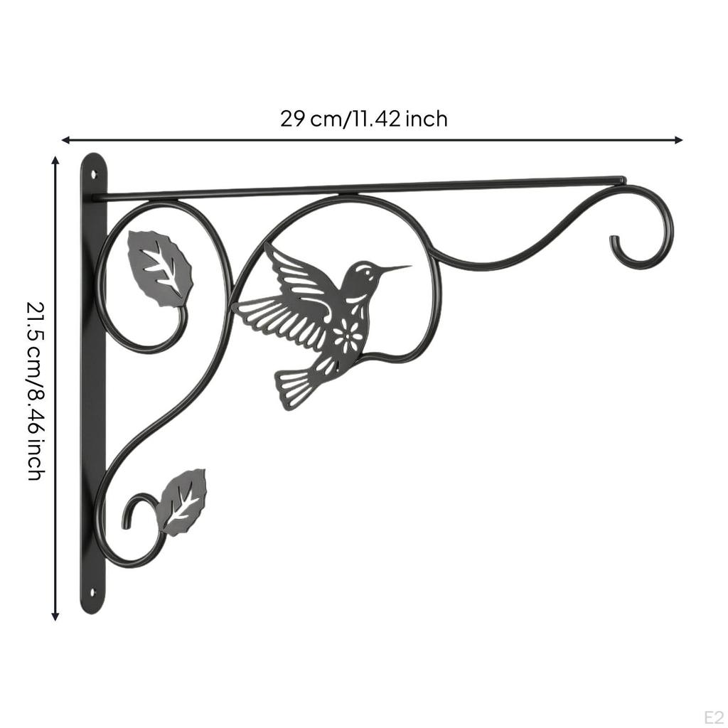 Hanging Plant Bracket with Hummingbird Pattern Sturdy Wall Hook Stylish