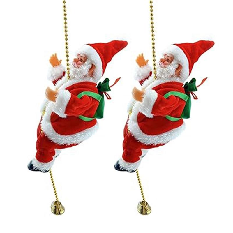 Frischer Seilkletternder Weihnachtsmann Seilkletternder Weihnachtsmann Innen- und Außendekorationen für den Weihnachtsbaum