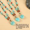Original design woven turquoise pendant agate necklace retro high-end simple femininity collarbone chain