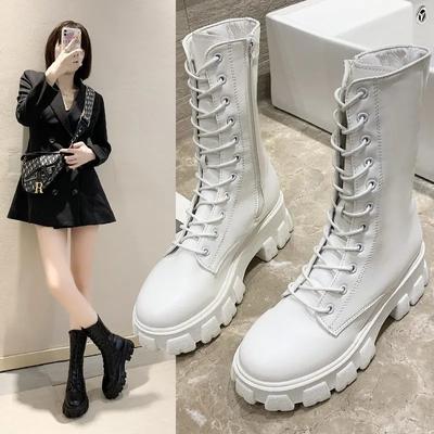 Nouvelles bottes pour femmes 2024 automne hiver bottes montantes pour femmes bottes décontractées chaudes pour femmes à la mode chaussures à plateforme confortables pour femmes