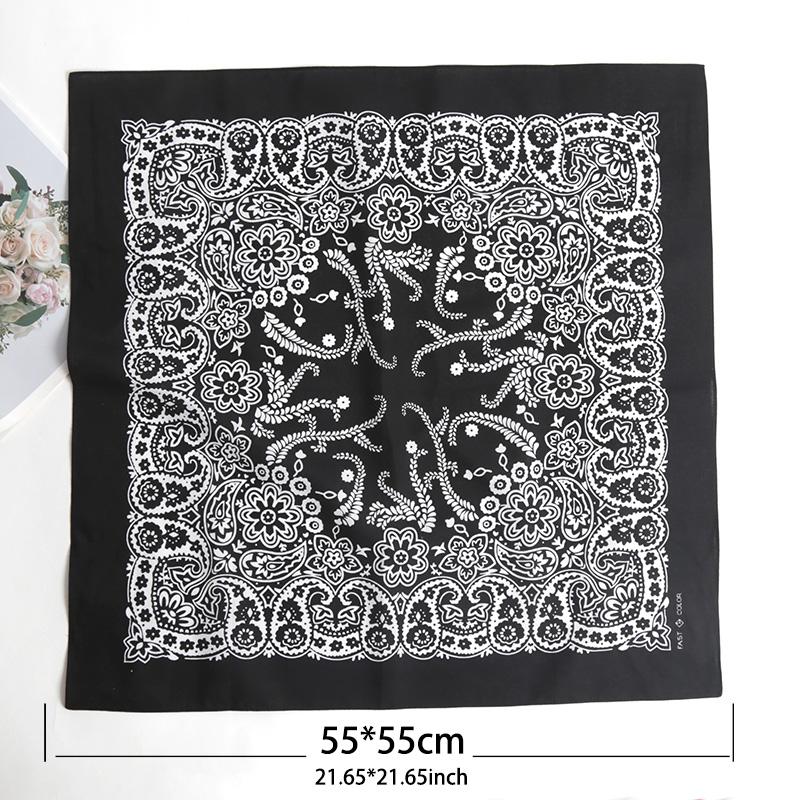 Unisex Hip Hop Women Men Bandana Scarf Punk Square Bandanas Headwear Fashion Bohemian Head Scarf Headbands Hair Accessories