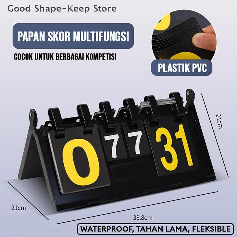 Durable ABS 4-Digit Table Scoreboard for High-Level Badminton, Volleyball, and Football Games, Light and Transportable