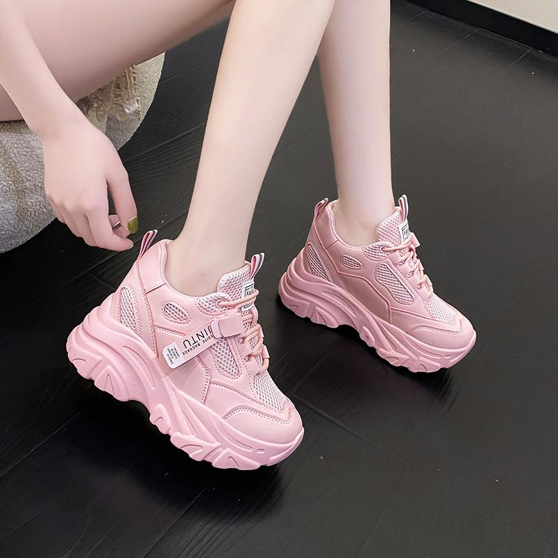 Thick-soled Dad Shoes for Women Summer Fashion Women's Shoes Lace-up Height-enhancing Sports Casual Shoes