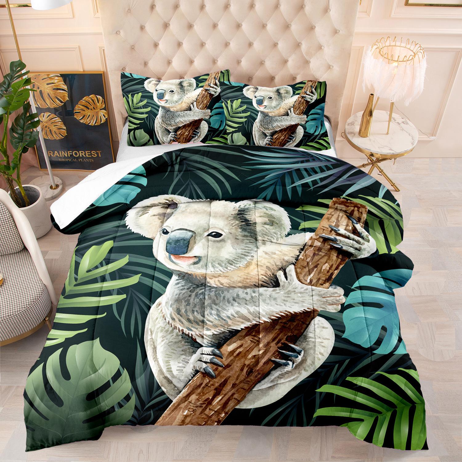 

Kemila 3D Bed Koala Комплект поставки с наволочками Двуспальная кровать Постельное белье Мягкий комплект постельного белья из микрофибры EU Single 135x200