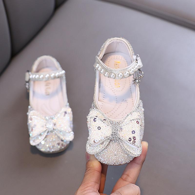 Autumn new style ladylike baby girl girls' princess rhinestone flat shoes, leather shoes, dance performance shoes