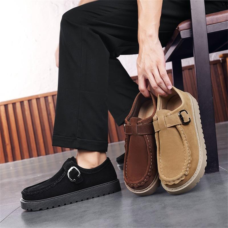 British style retro soft-soled casual leather shoes youth large size snail shoes driving shoes board shoes
