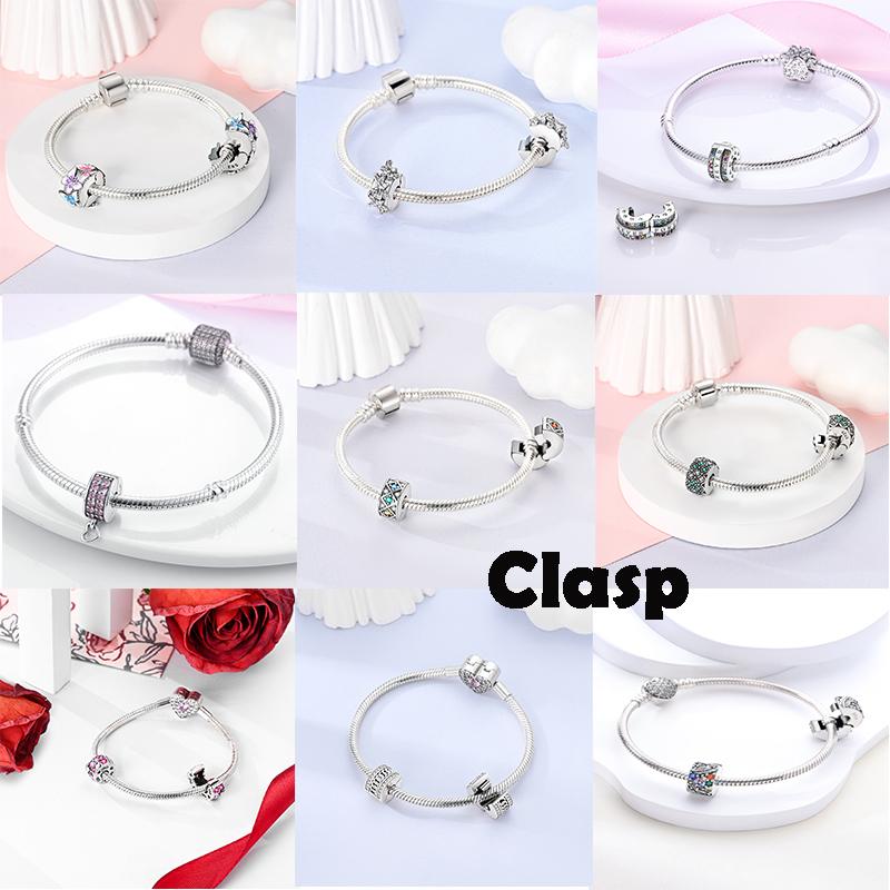 Mula Copper Silicone Spacer Stopper Clip Clasp Bead Charms Safety Chain Charms Fit Original Bracelet Diy Gift Women