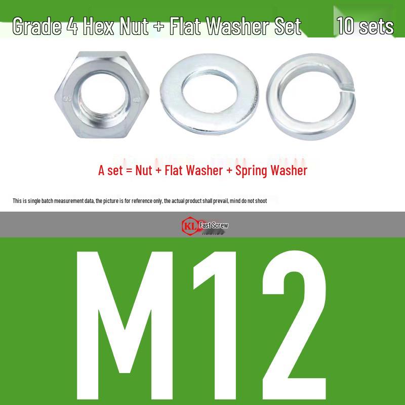 Galvanized Hex Nuts, Flat Washers, Spring Washers in M2-M48, Blue and White Zinc Coated