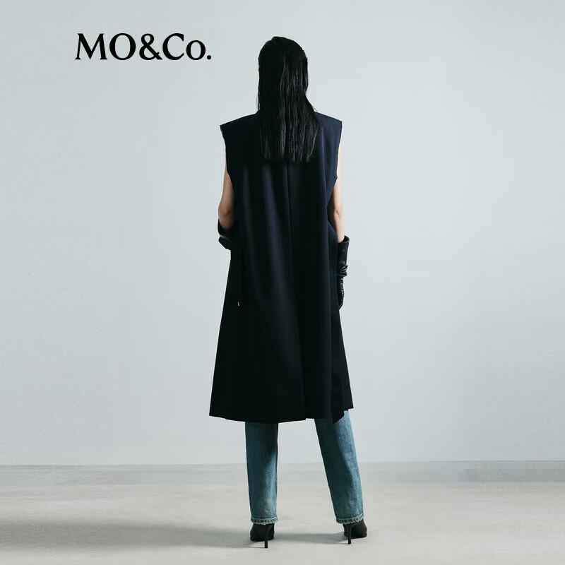 MO&Co. NOIR Collection Long Wool Suit Vest