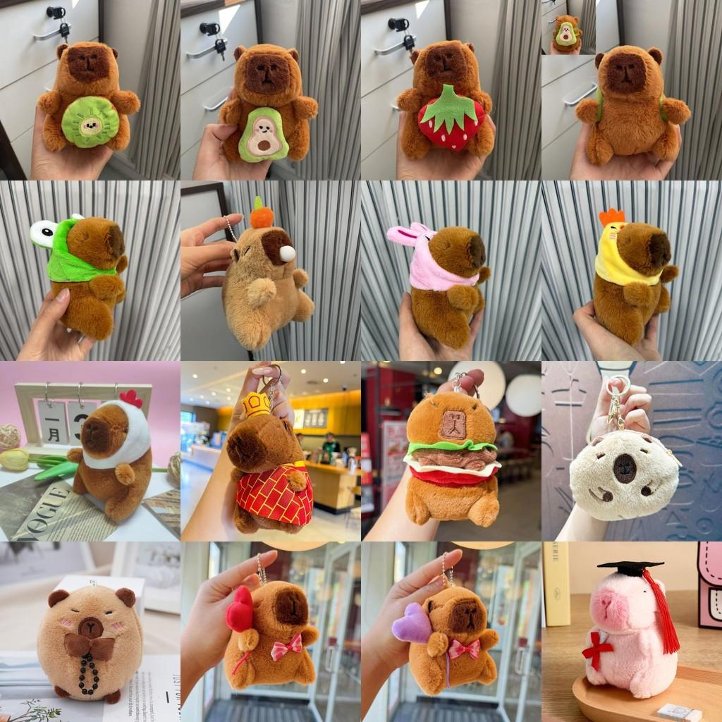 Keychain Plush Capybara Character Keyring Sparkling Children Animal Gift Doll